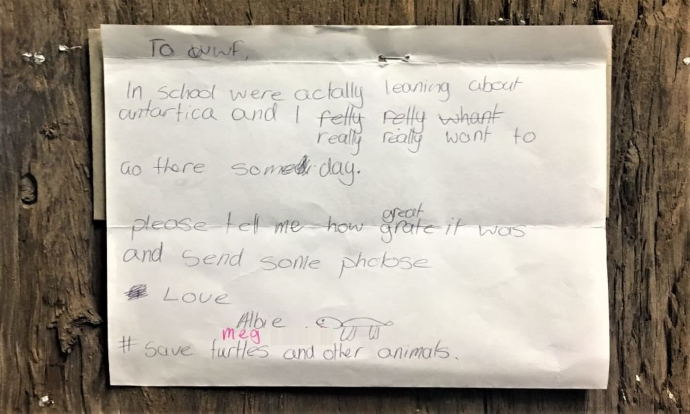 Love letter to nature written by Albie