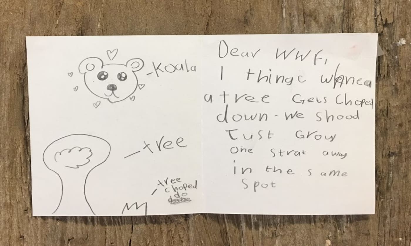 Love letter to nature stating when a tree is chopped down, we should grow another one