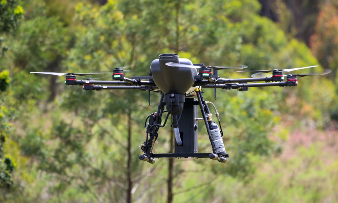An AirSeed Technologies drone that can plant up to 40 000 seeds a day
