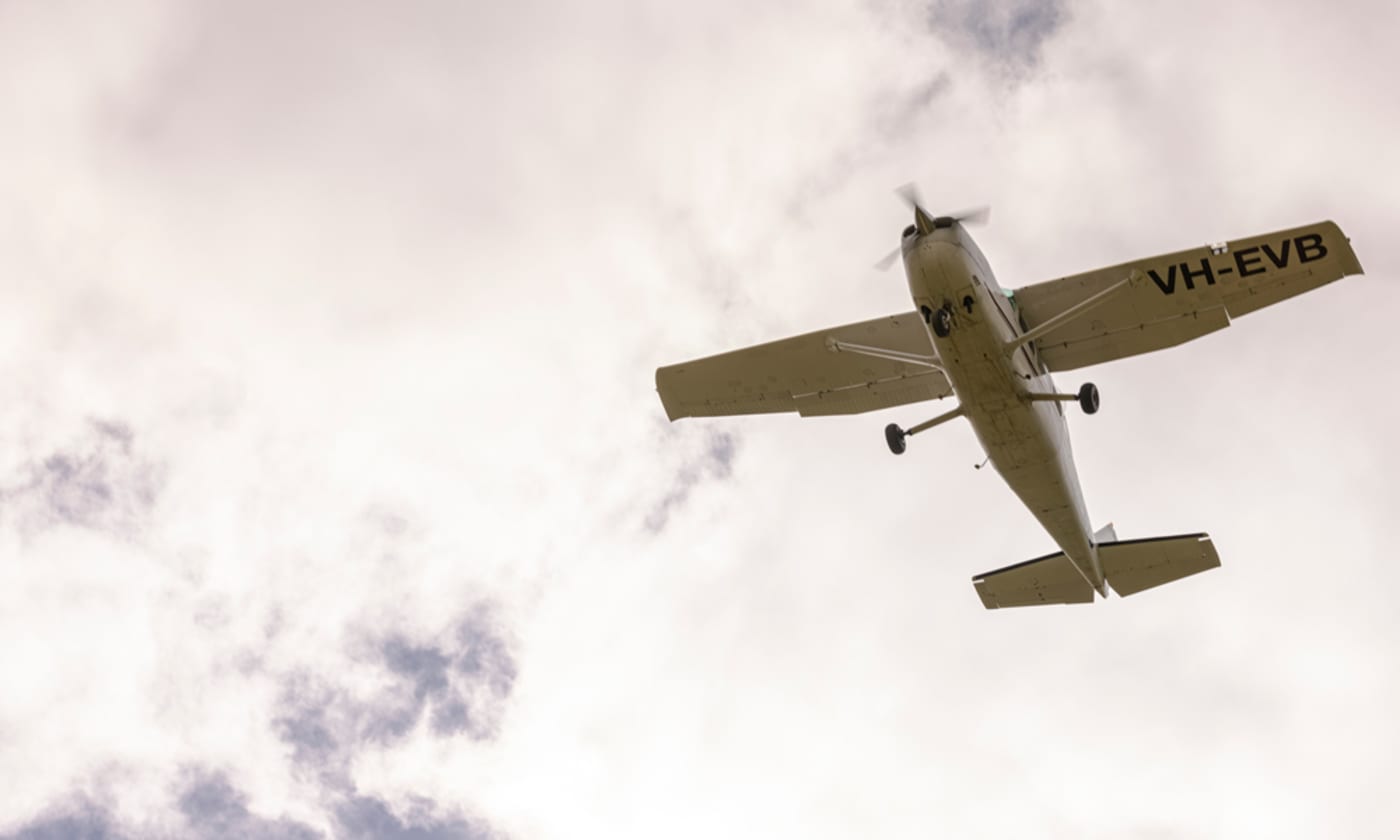 Charter plane in flight for the Marna Banggara project
