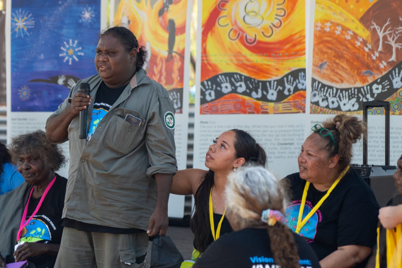 Presenters speaking at the 2023 Strong Women for Healthy Country Forum