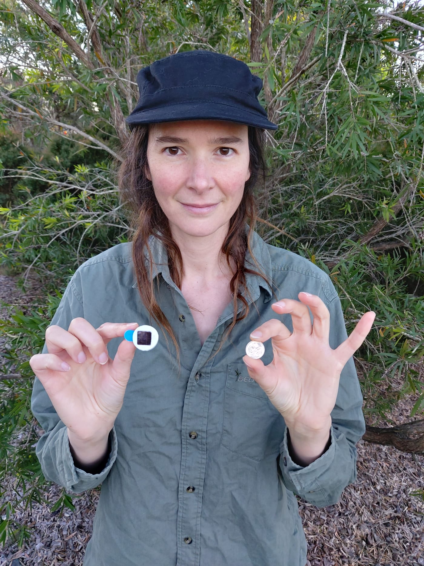 Dr Cristescu with a Solar VHF tag
