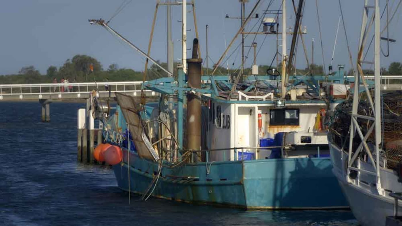 Fishing boat at the marina at Lakes Entrance, Victoria