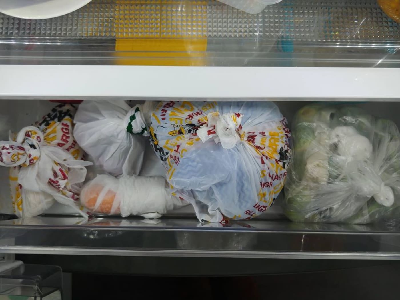 Reused plastic bags #PlasticFreeShop Challenge
