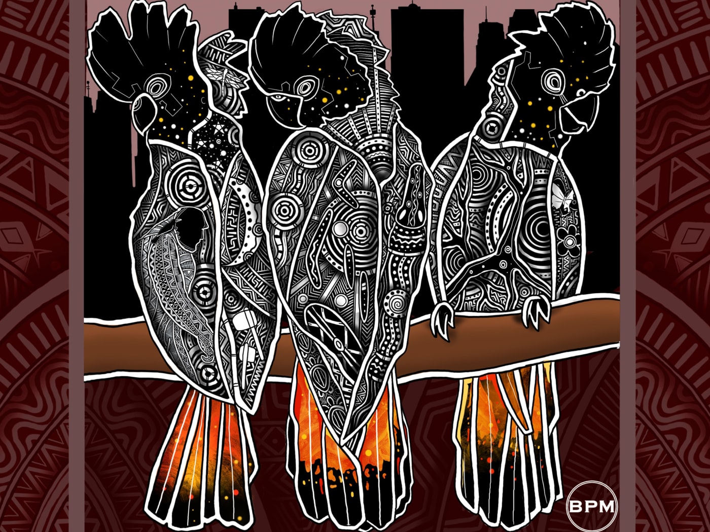 Indigenous Glossy Black Cockatoo Art Wallpaper from Beau Pennefather-Motlop