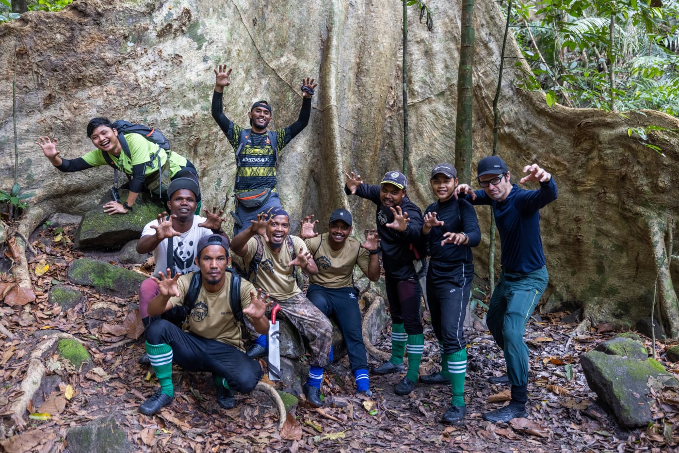 An anti-poaching team of dedicated Indigenous Peoples working with WWF-Malaysia