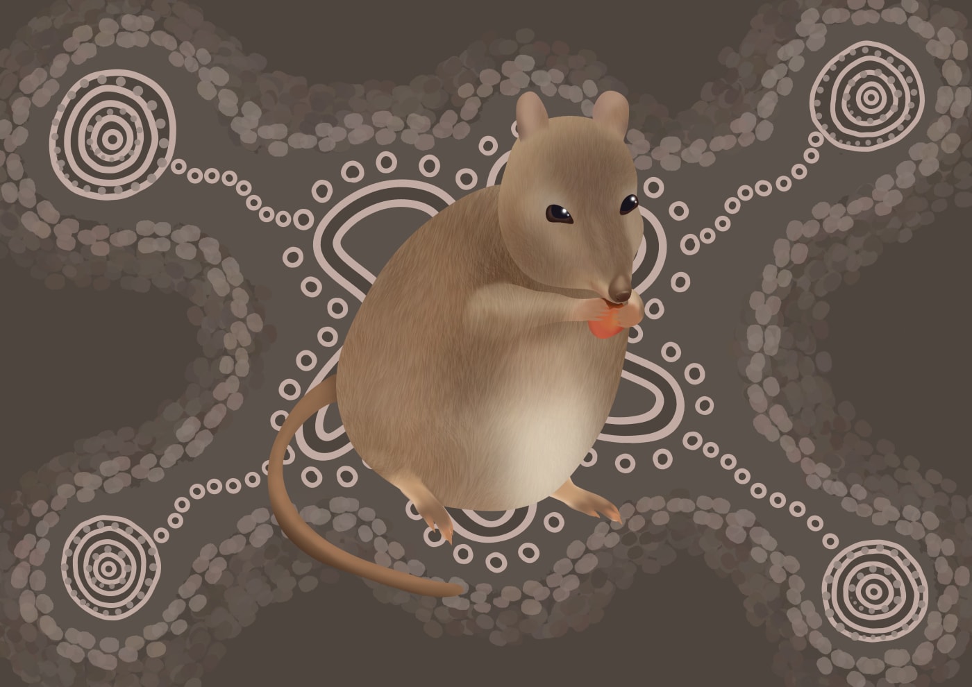Indigenous potoroo art by Yued Noongar artist Iesha Wyatt