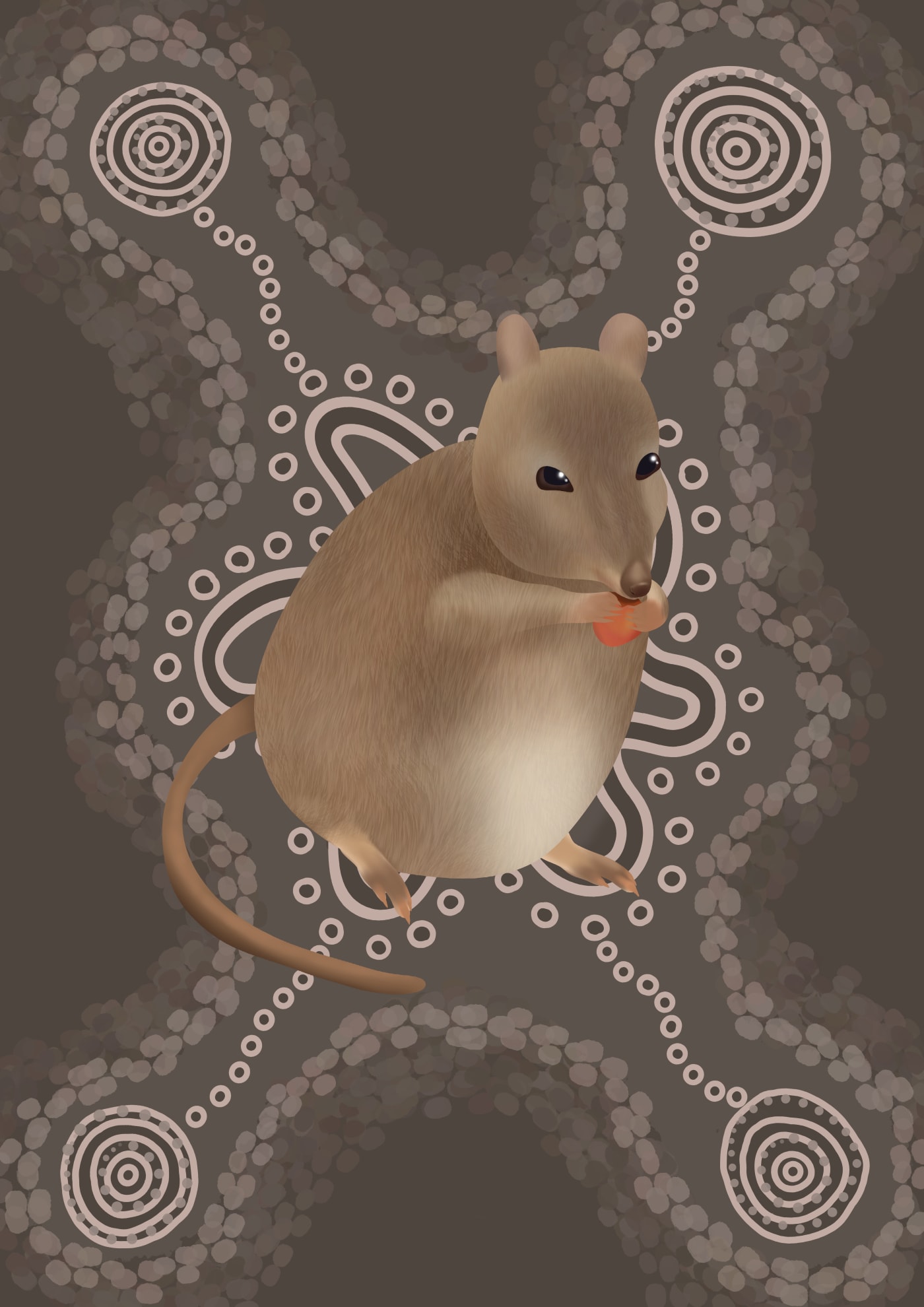 Indigenous potoroo art by Yued Noongar artist Iesha Wyatt