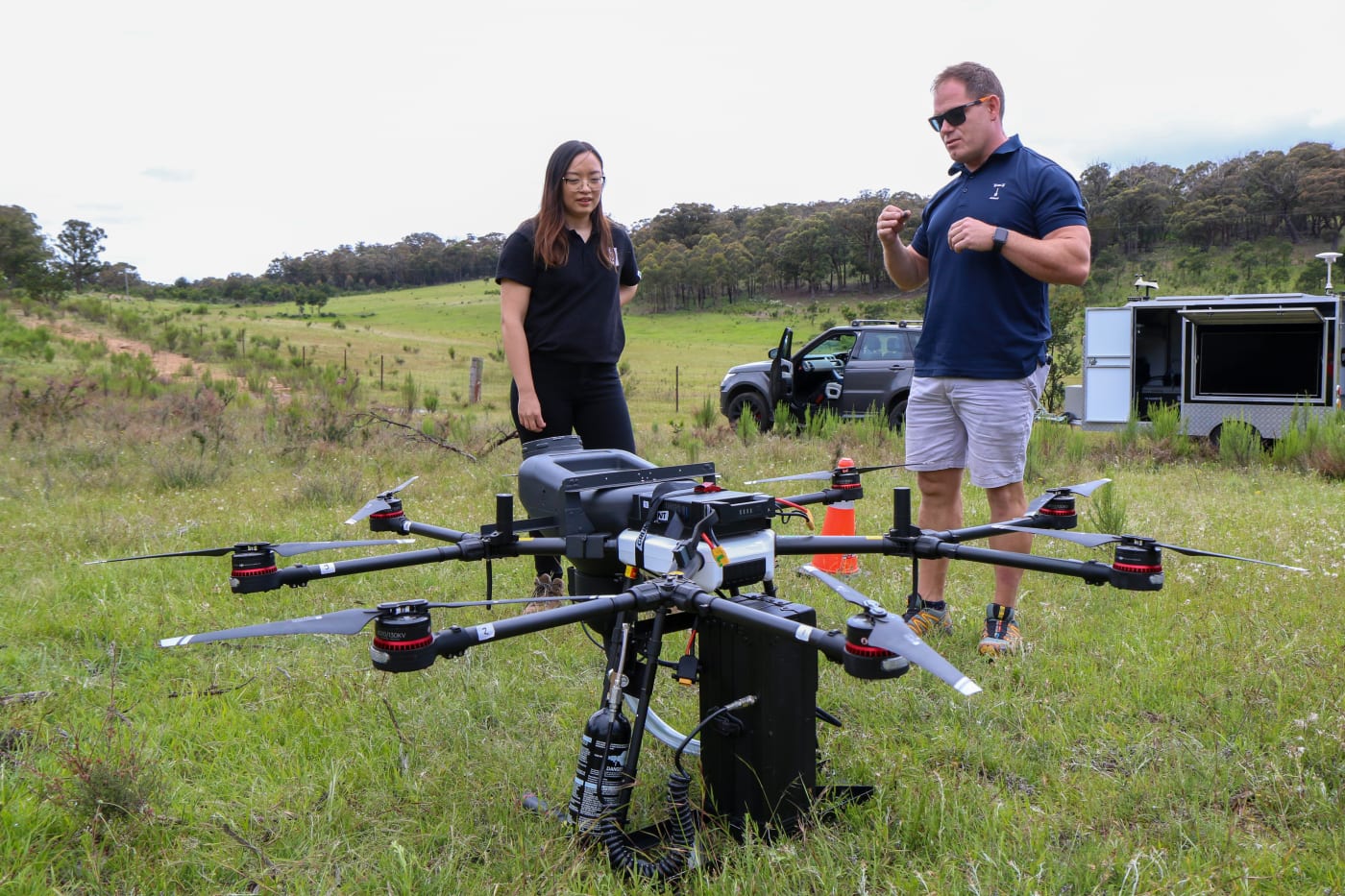 Andrew Walker, founder and CEO of AirSeed Technologies shows us how drone seeding works