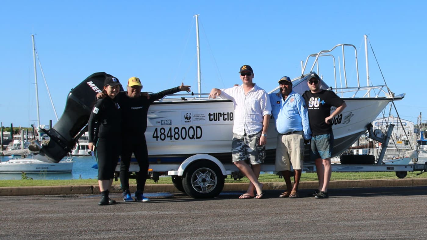 The team with the boat used to find and track turtles