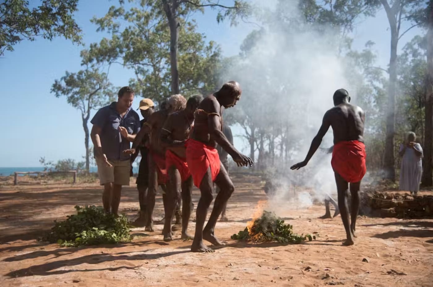 Munupi people perform a traditional dance at Pitjamirra on Melville Island, part of the Tiwi Islands off the Northern Territory.
