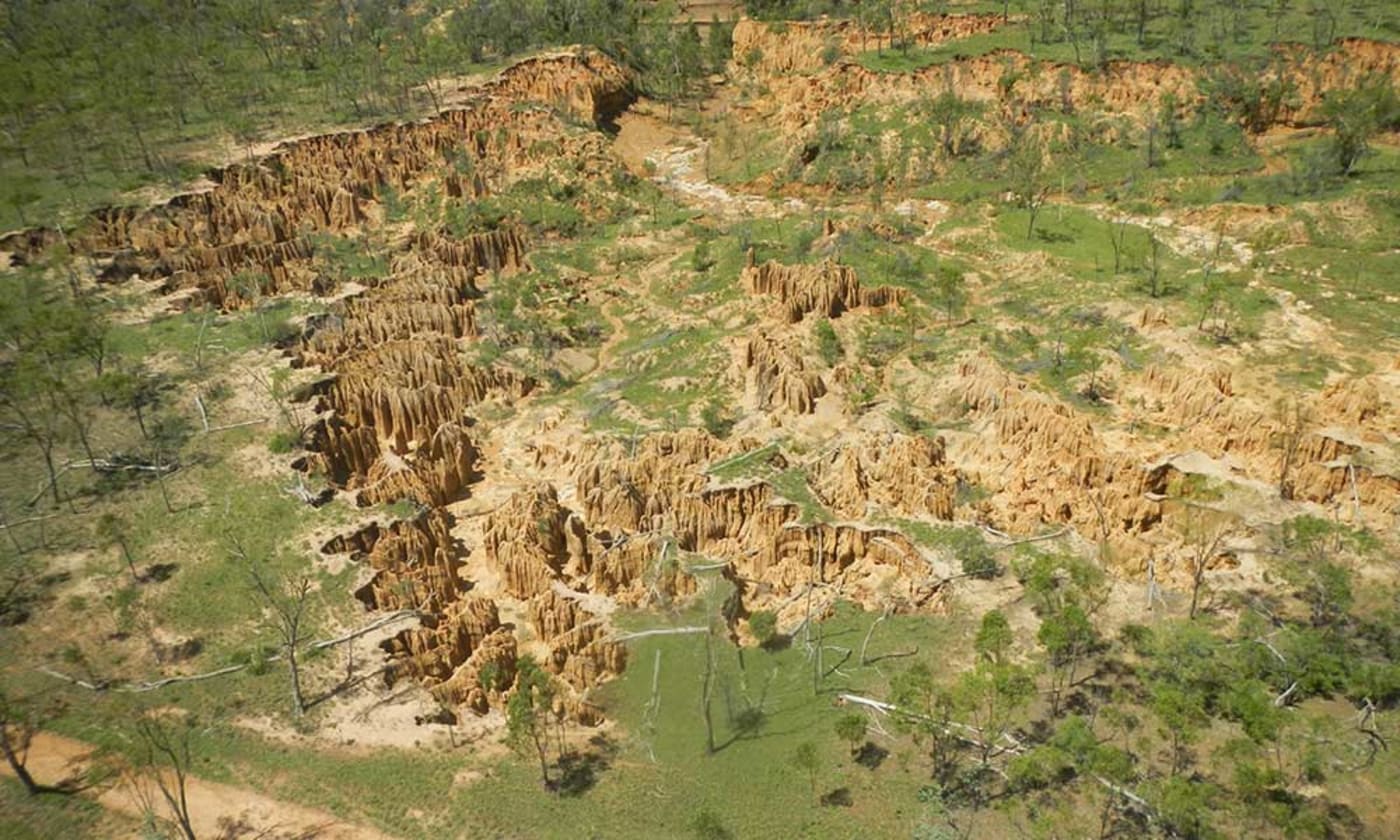 Large alluvial gullies in Burdekin catchment, Queensland, 31st of March 2017.