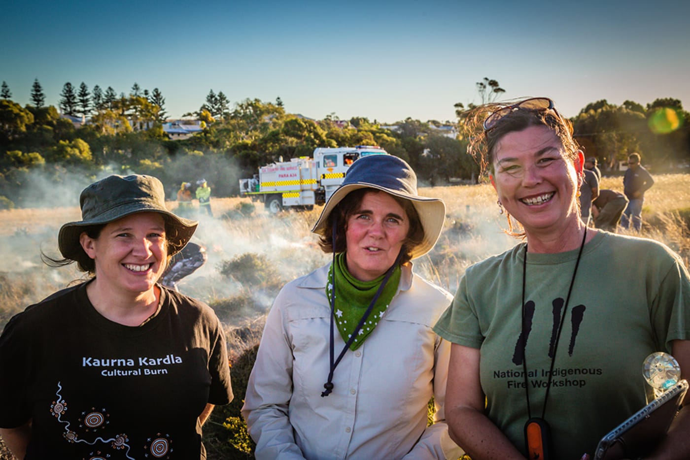 Meryl Schiller, Aboriginal Engagement Coordinator, Department for Environment and Water, Fiona Fuhlbohm, Native Vegetation Officer, Department for Environment and Water and Peta Standley, Training Services and Research Manager, Firesticks Alliance Indigenous Corporation.