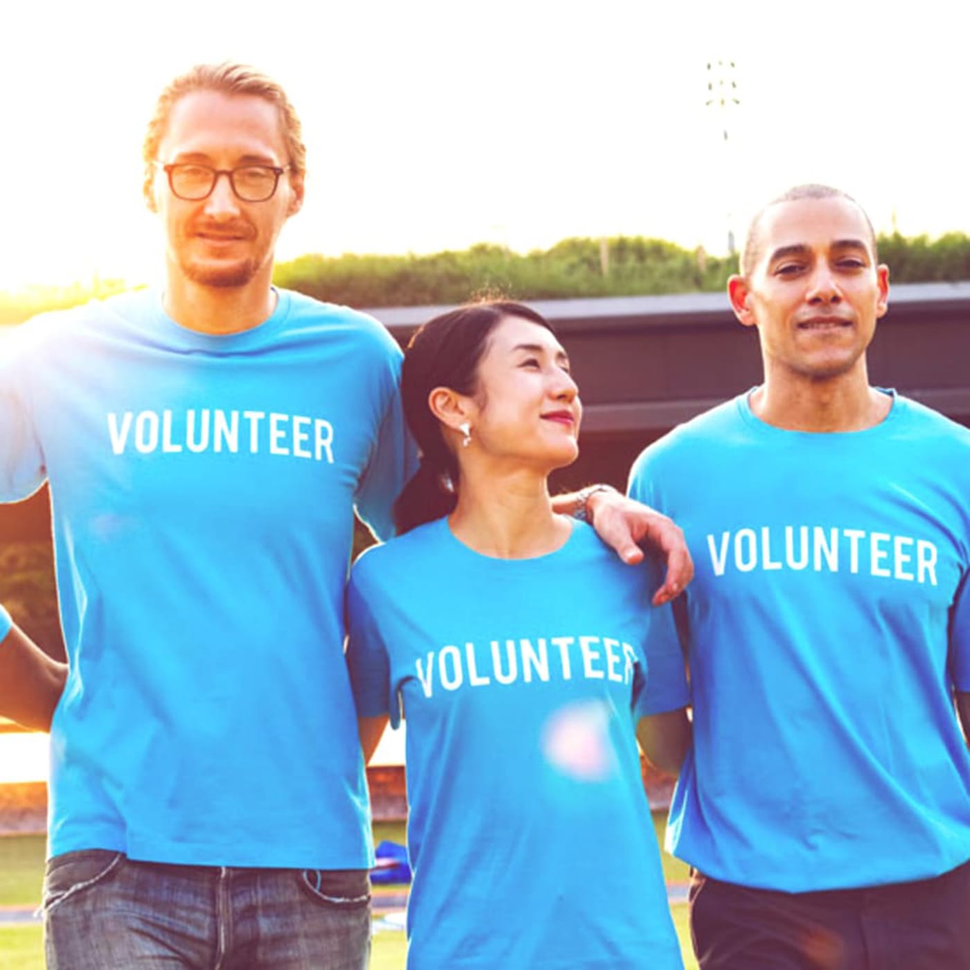 Volunteers at a charity event