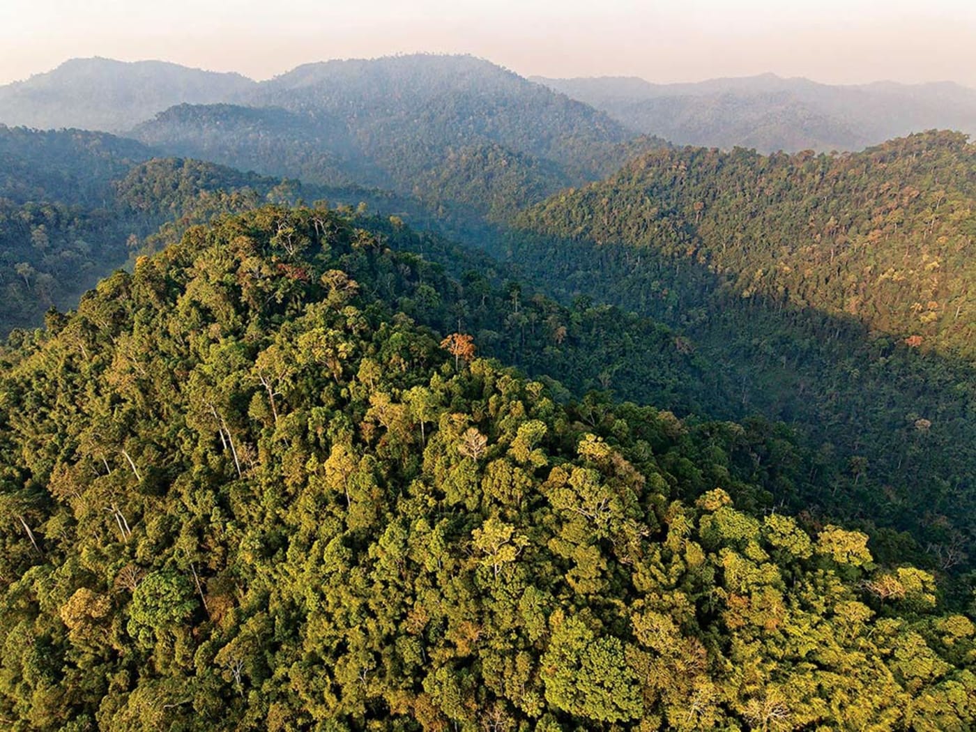 Aerial view of the Tenasserim Hills in the Tanintharyi region of Myanmar