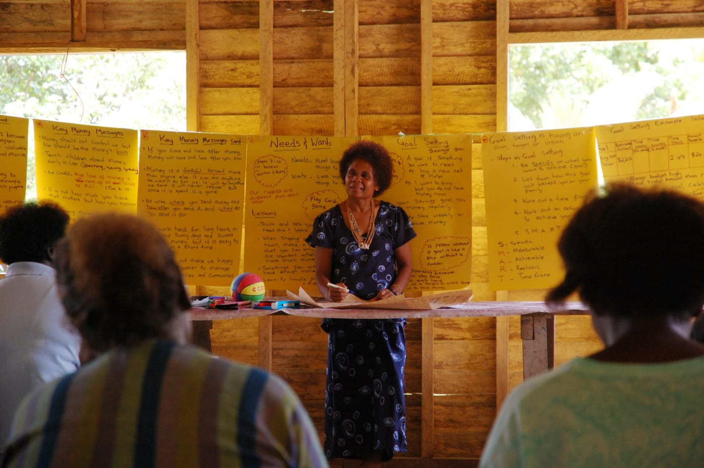 Women's microfinancing workshop, Vorivori, Ghizo Island, Solomon Islands. 21 January 2014
Dr. Alice Pollard engages women from zone 4.