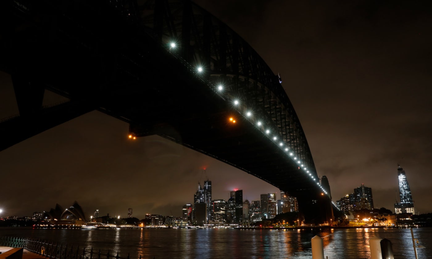 Earth Hour 2020 lights off at Sydney Harbour