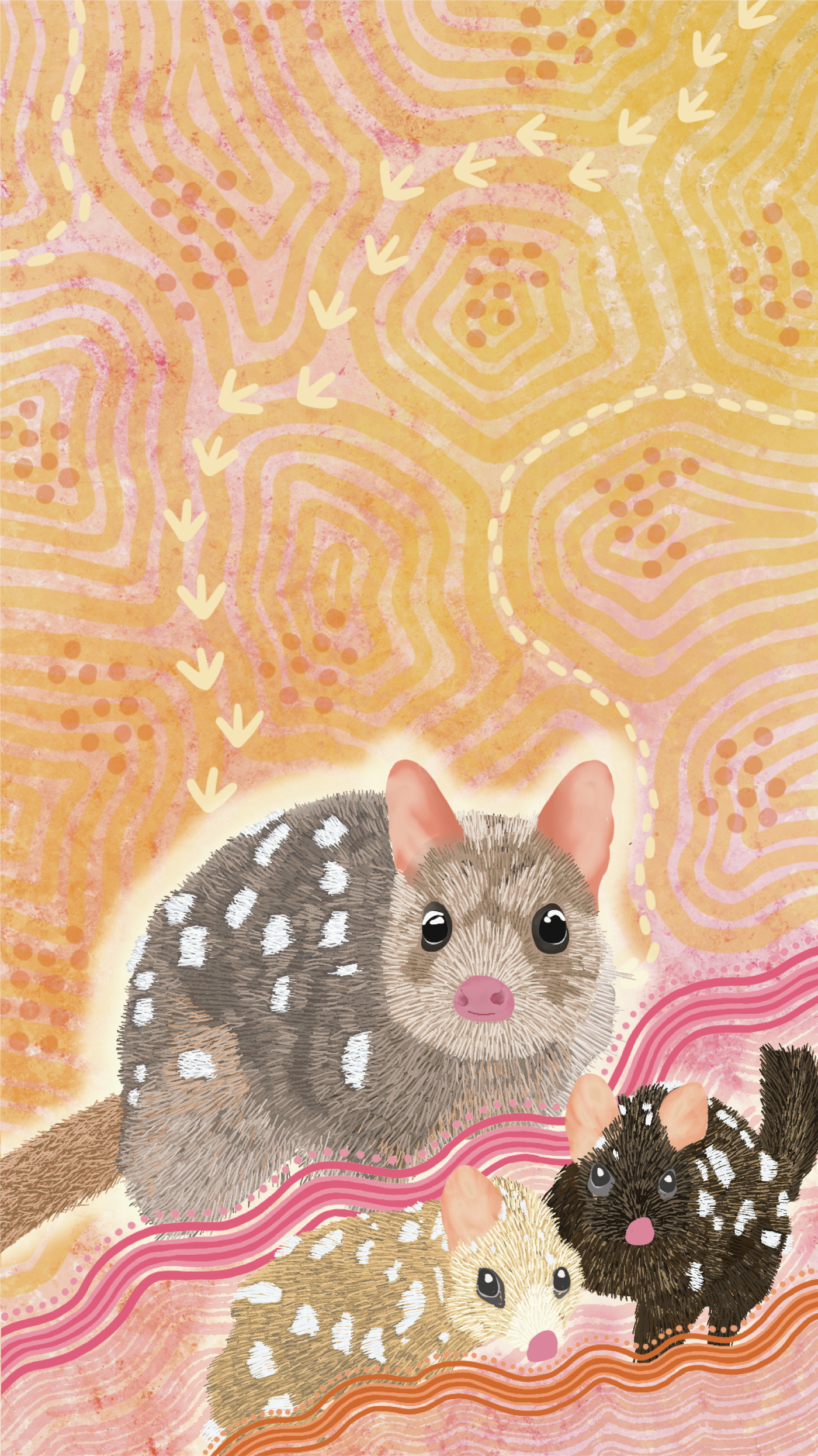 Indigenous Eastern Quoll art from Wiradjuri and Gundungurra artist Sarah Levett - mobile version