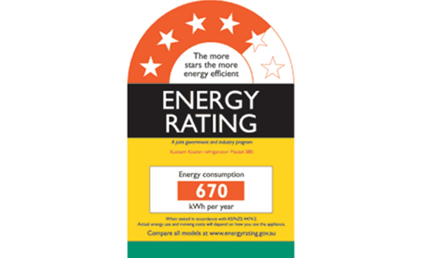 Efficient energy rating sticker