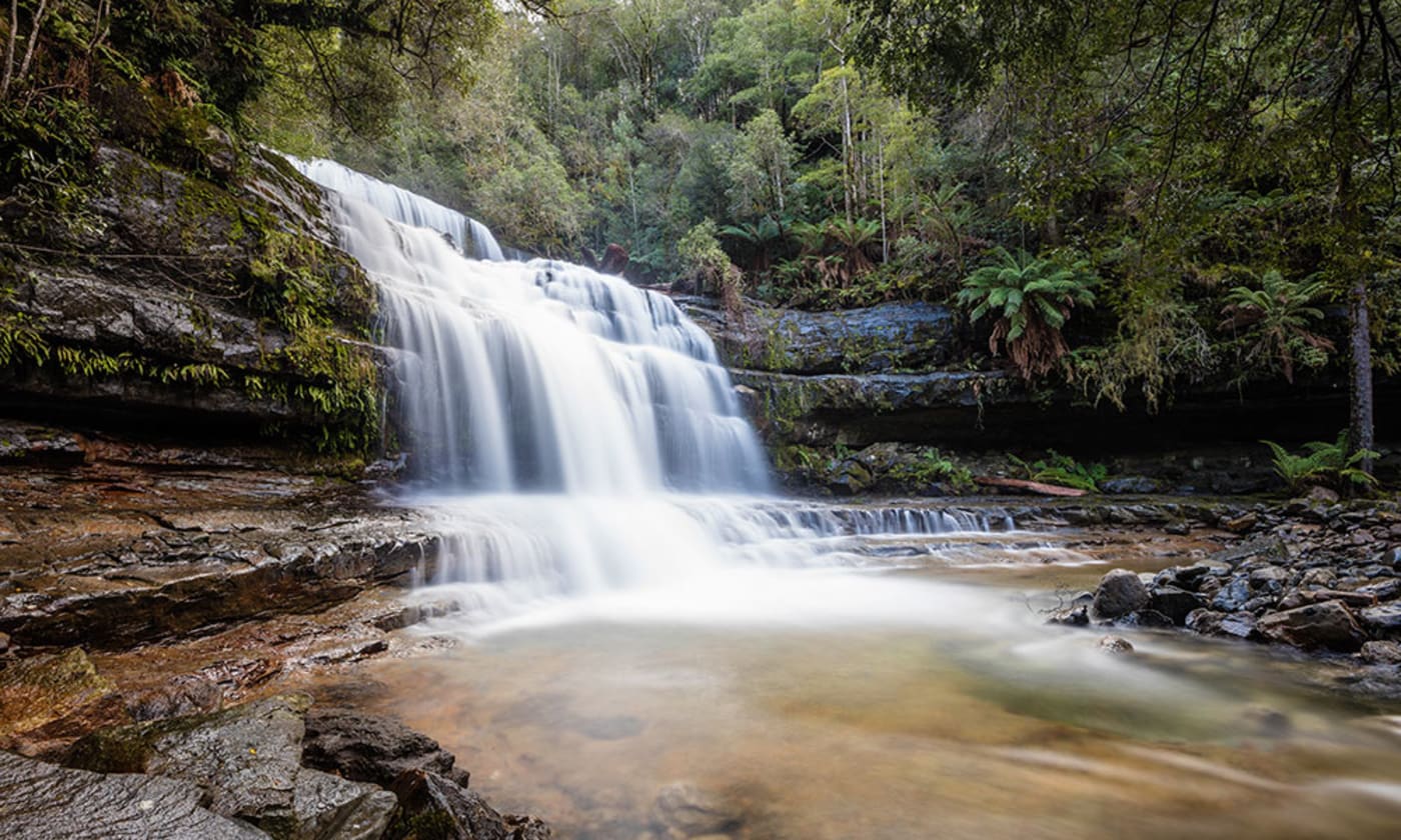 Liffey Falls lower cascade in Tasmania.