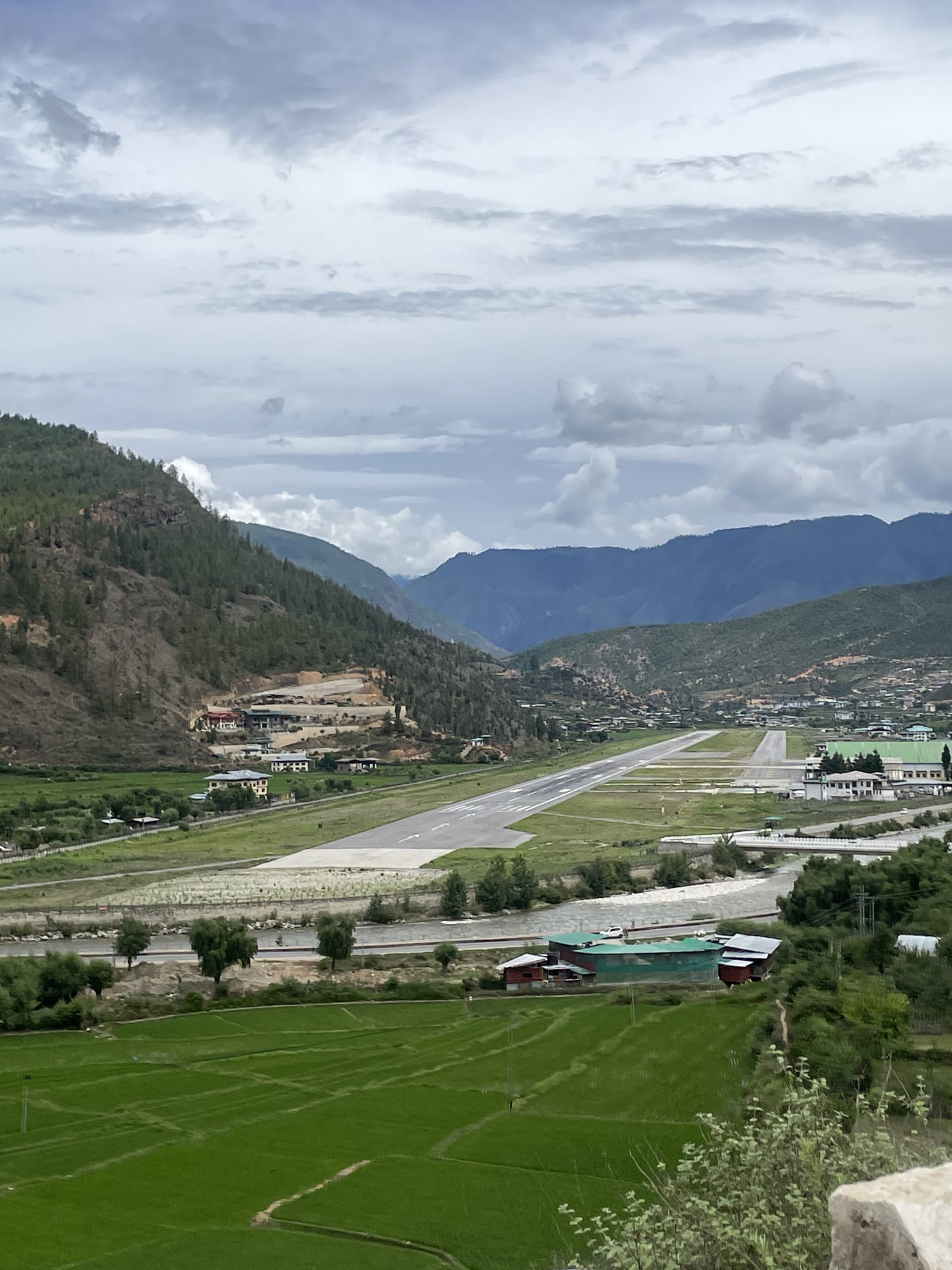 Runway at Paro International Airport.