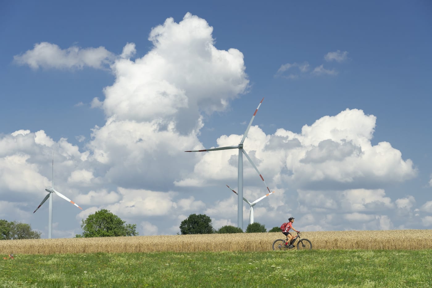 Wind turbine, wind farm stock image, Renewable recovery campaign