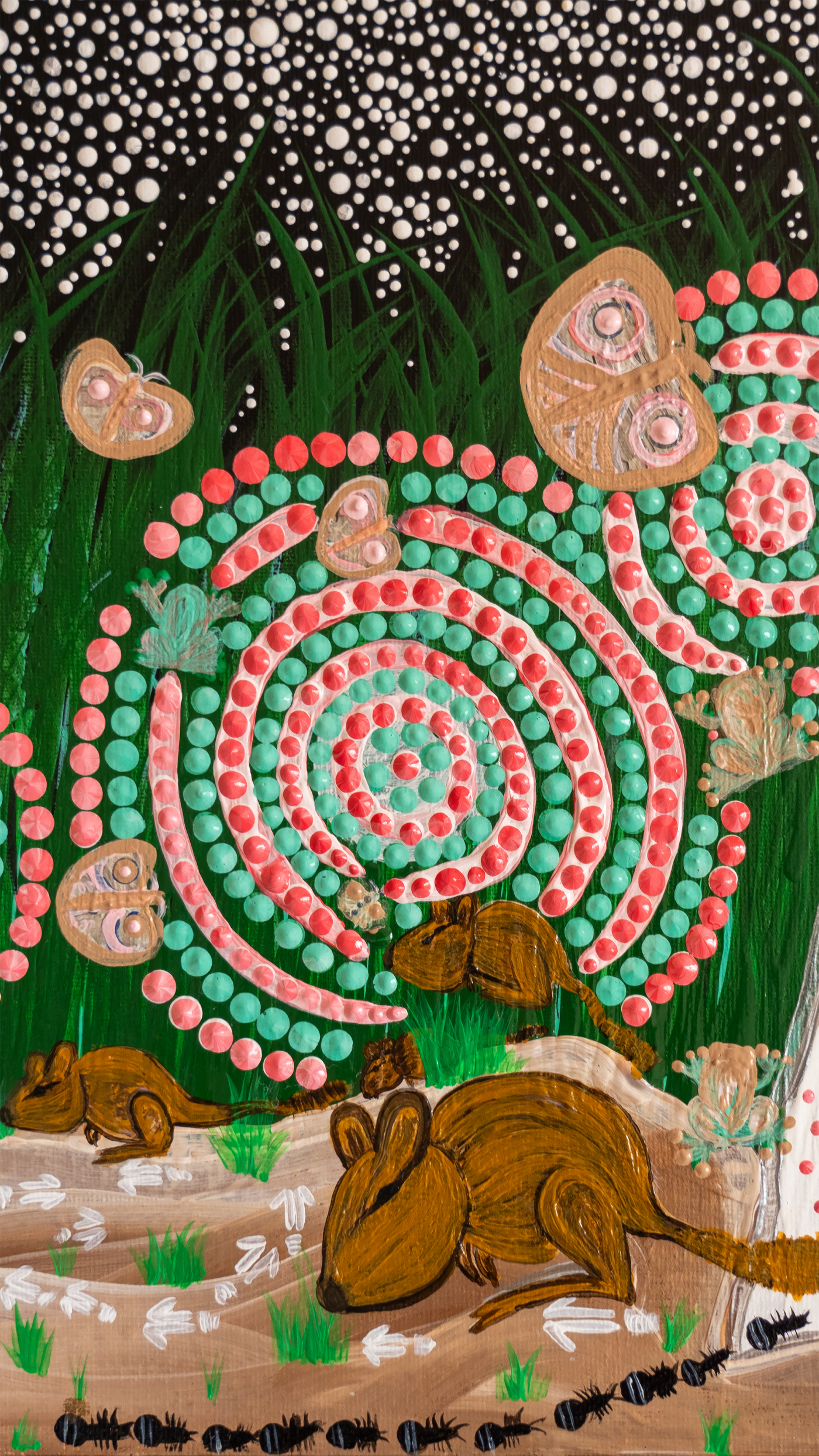 Indigenous woylie art from Southwest Noongar, Ballardong, and Goreng artist Crystal Quartermaine - mobile version.