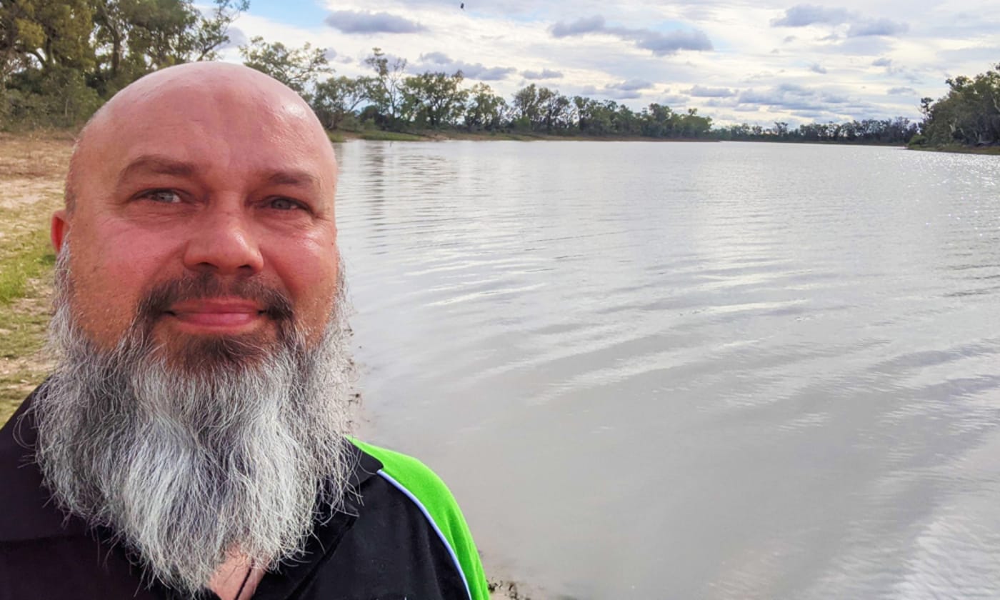 WWF-Australia Governor and Living Planet Report co-author Professor Bradley Moggridge at Boobera Lagoon (Supplied)