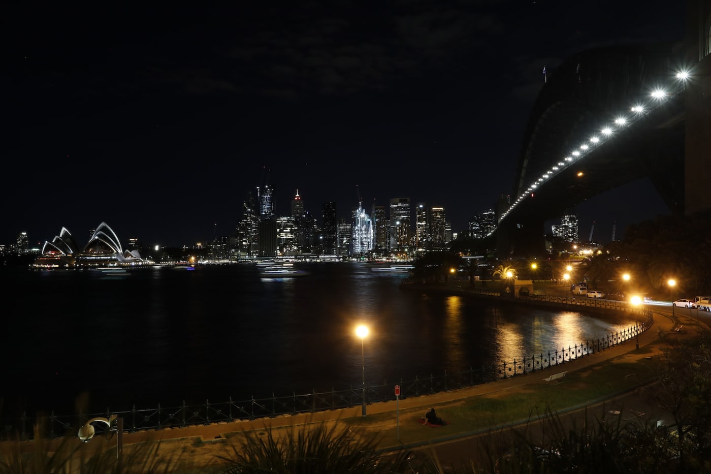 The Sydney Harbour Bridge and Sydney Opera House switched off their lights for Earth Hour 2021