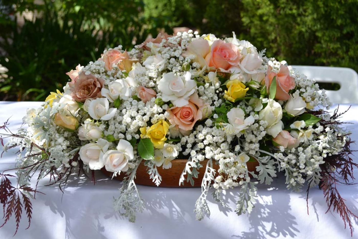 Wedding bouquet made from garden flowers