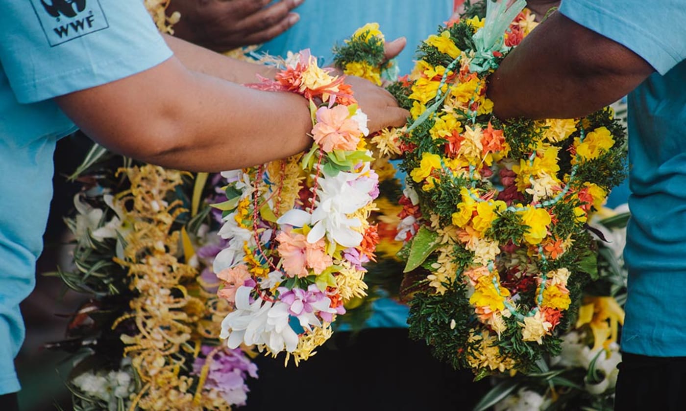 Flower garlands at Gizo= Solomon islands