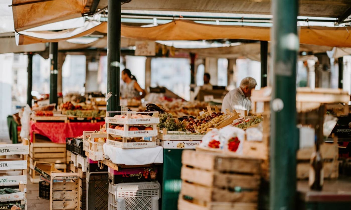 Stock footage of a market