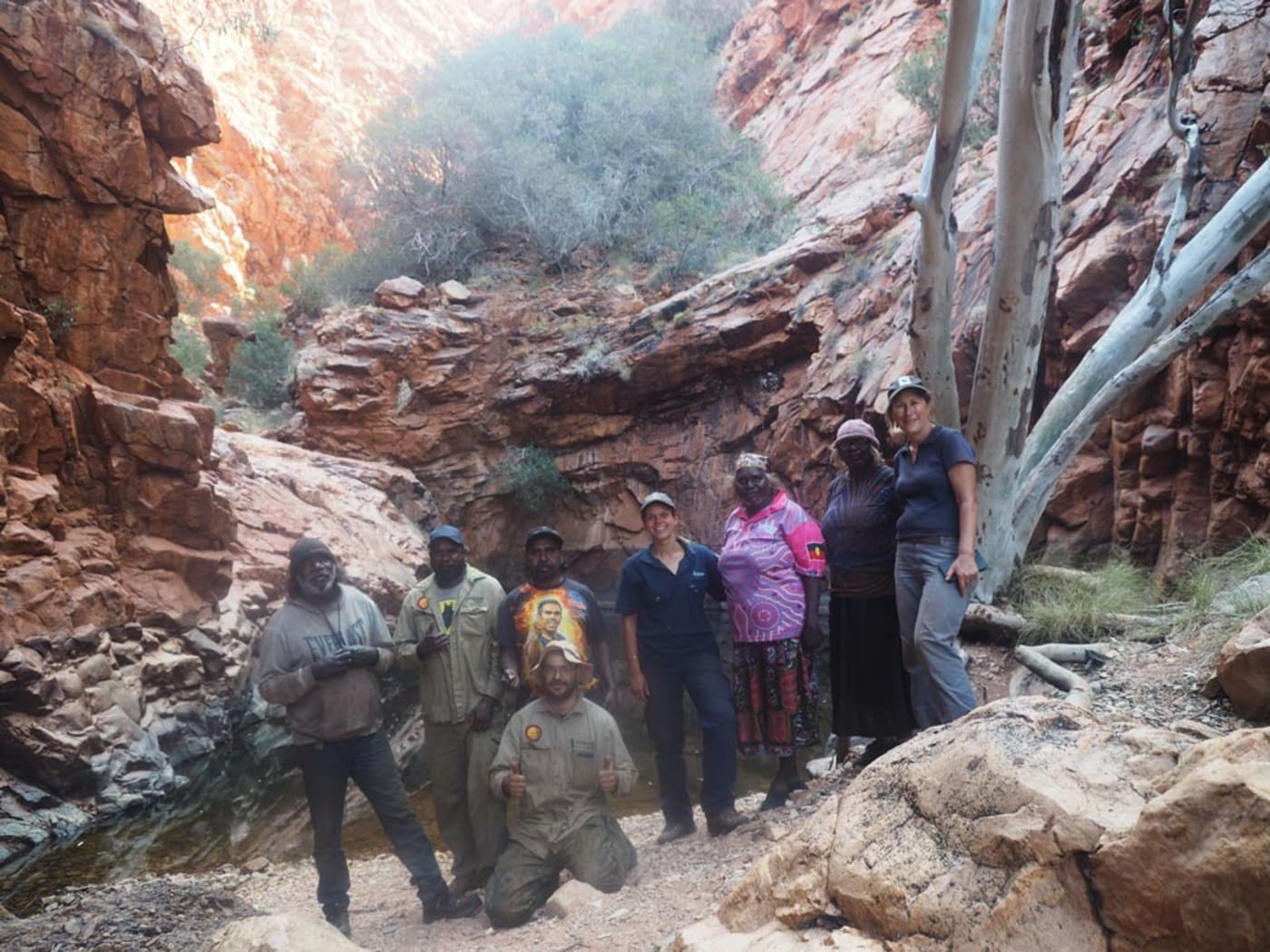 The survey team in the Central Ranges= Western Australia
