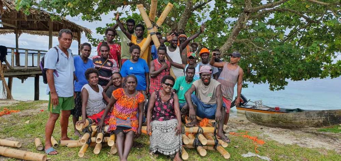WWF Pacific staff and Saeraghi community members= on the island of Ghizo in the Western Province of Solomon Islands