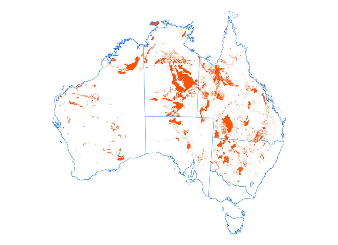 Map of unprotected ecosystems in Australia