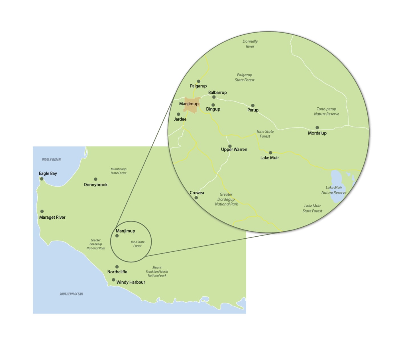 Map of numbat ranges