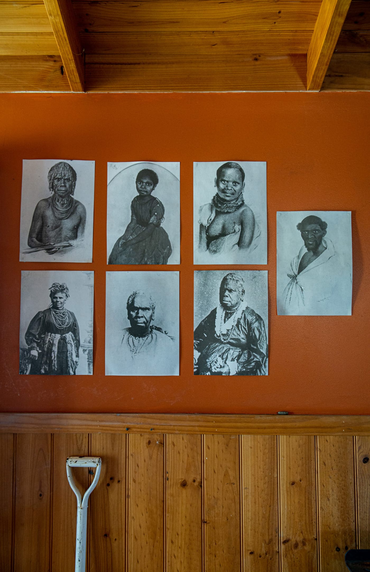 Portraits of notable Pakana people on display on lungtalanana