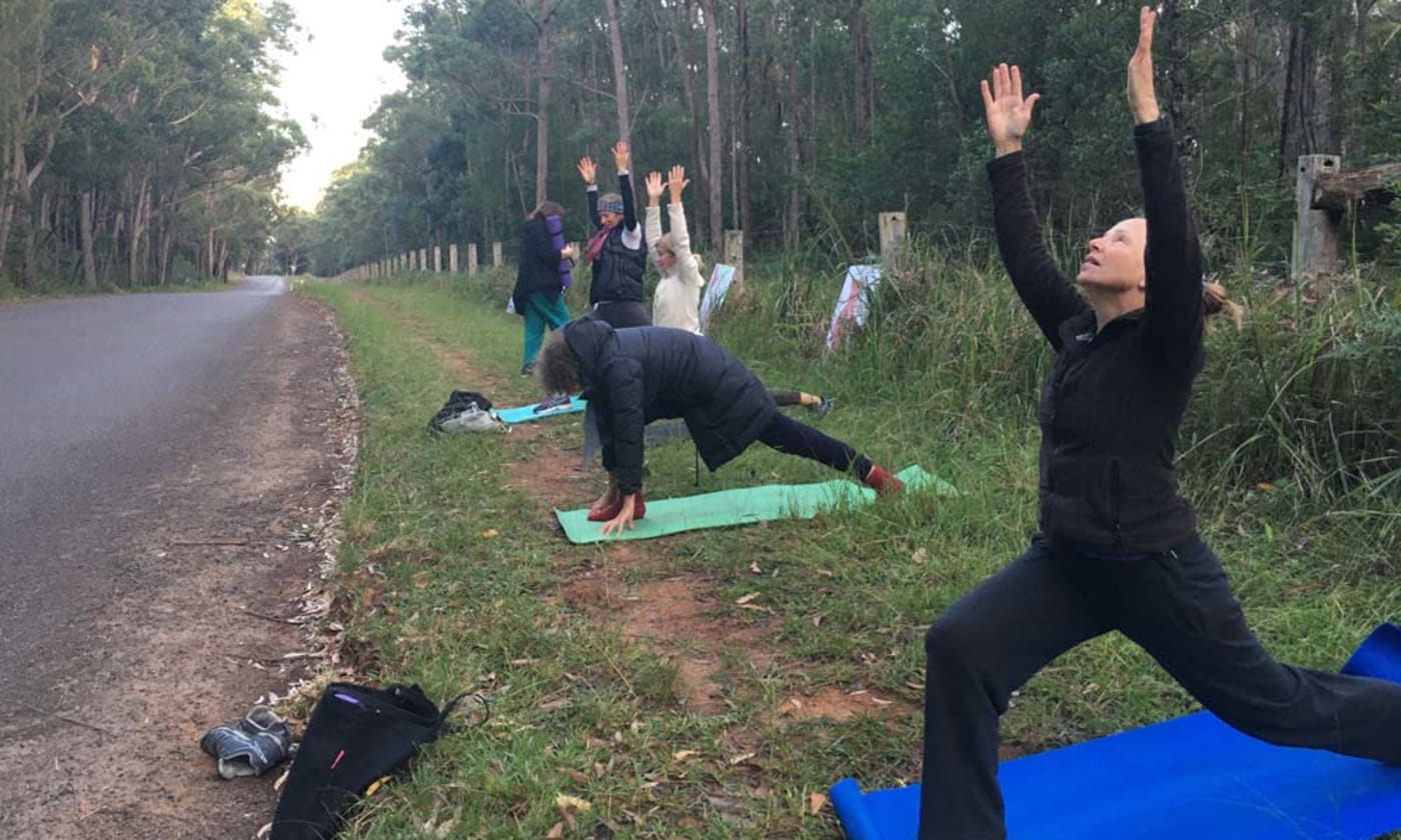 Yoga during Manyana Matters protest