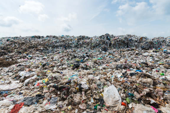 Mountain garbage in Municipal landfill for household waste
