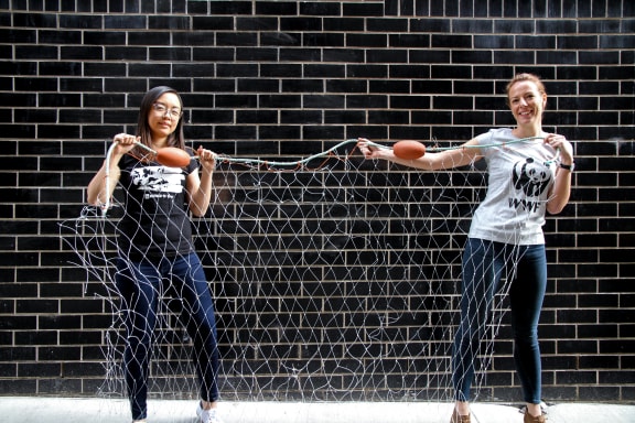 Leonie Sii (WWF-Australia's Content Producer) and Abigail Sexton (WWF-Australia's Senior Engagement Manager) holding what was the last full-time commercial net retrieved from Princess Charlotte Bay in Far North Queensland.

The net was purchased after a successful Net-Free North campaign and appeal, with the help of WWF-Australia's supporters donating to help buy the net.