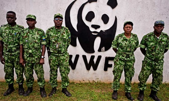 Anti-poaching patrol team in Gabon