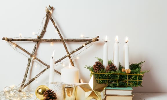 Star decoration made of twigs