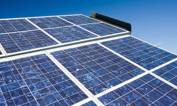 Blue solar panels