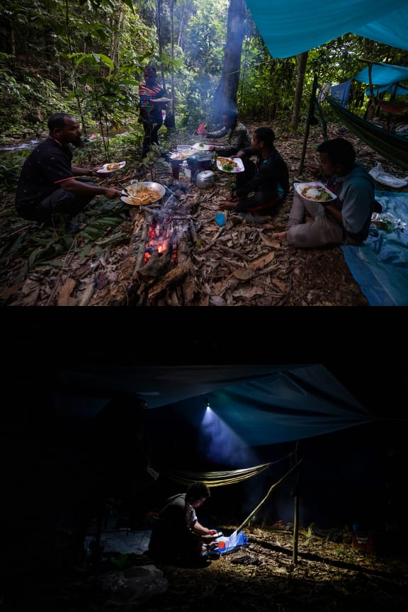 Example of a forest camp set up by the tiger anti-poaching patrol team in Royal Belum State Park in Malaysia.