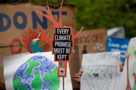 WWF Supporters take part in the Global Day of Action for Climate Justice march through Glasgow during COP26 in 2021