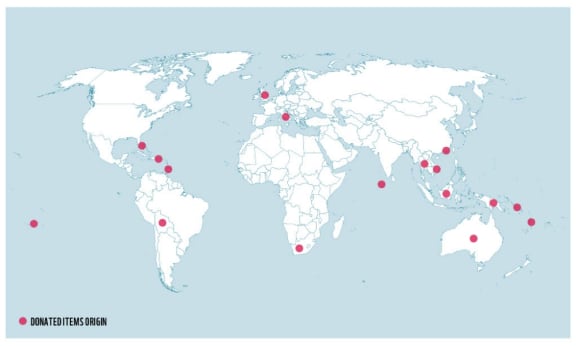 The many locations where products made from hawksbill turtles were purchased before being donated to the Surrender Your Shell project