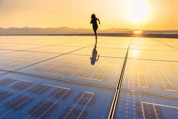Solar panel texture close up