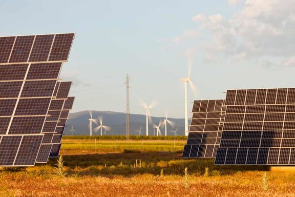 A photo voltaic solar power station near Guadix, Andalucia, Spain