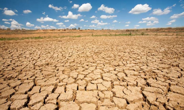A totally dried up farmer's watering hole on a farm near Shepperton, Victoria