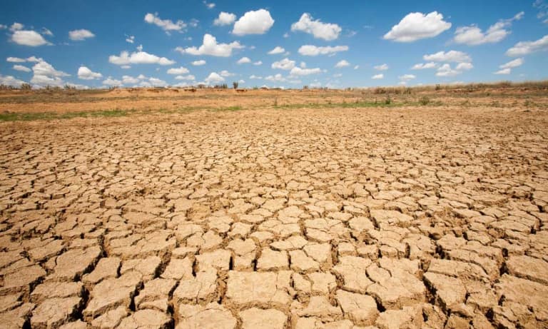 A totally dried up farmer's watering hole on a farm near Shepperton, Victoria